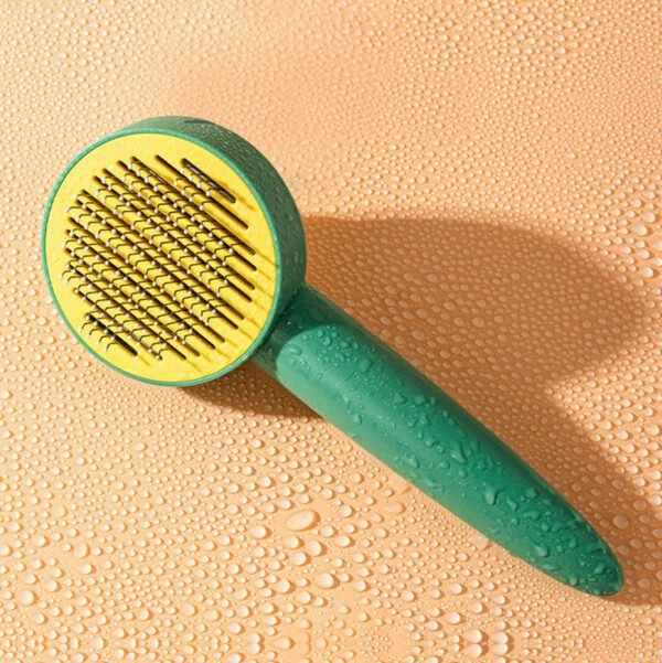 green pin brush for dog