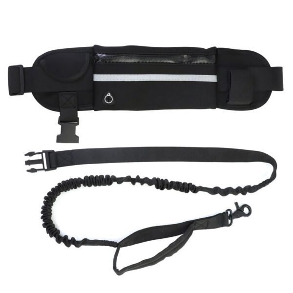 retractable dog leash waist belt black