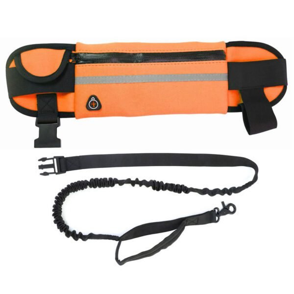 retractable dog leash waist belt orange