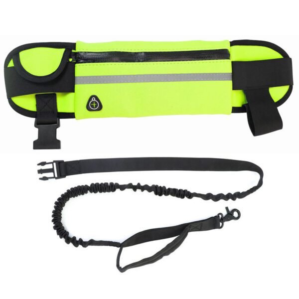 retractable dog leash waist belt green