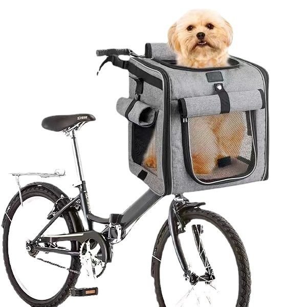 Biking with sales dog in backpack