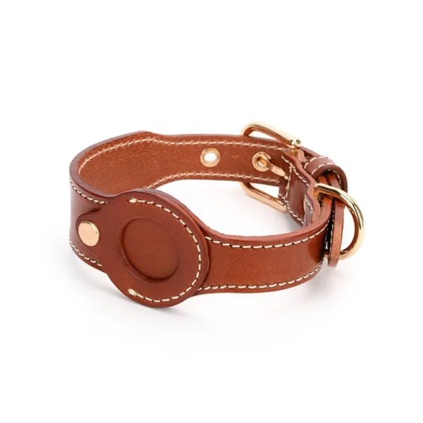 apple airtag dog collar leather