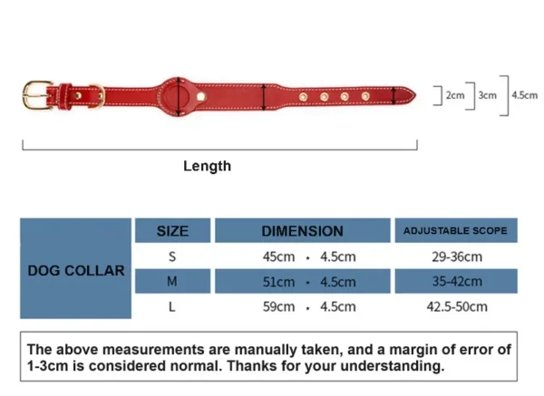 dog collar size