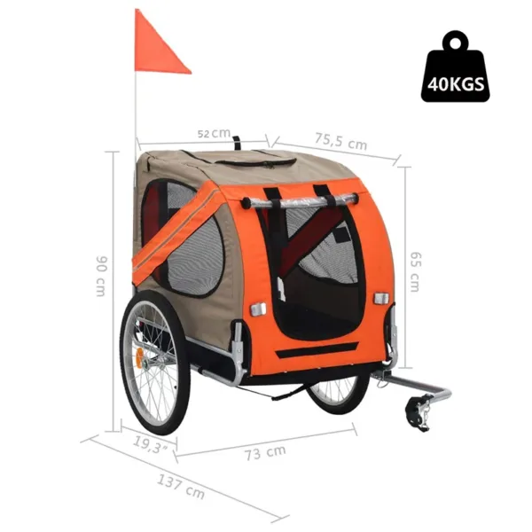 bike dog trailer size