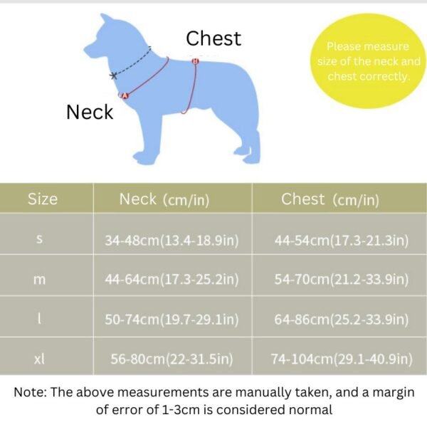 dog vest size