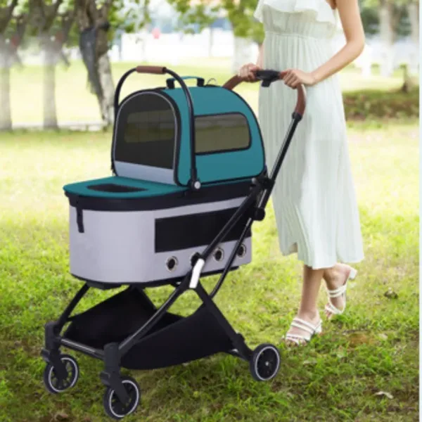 pet stroller with detachable carrier