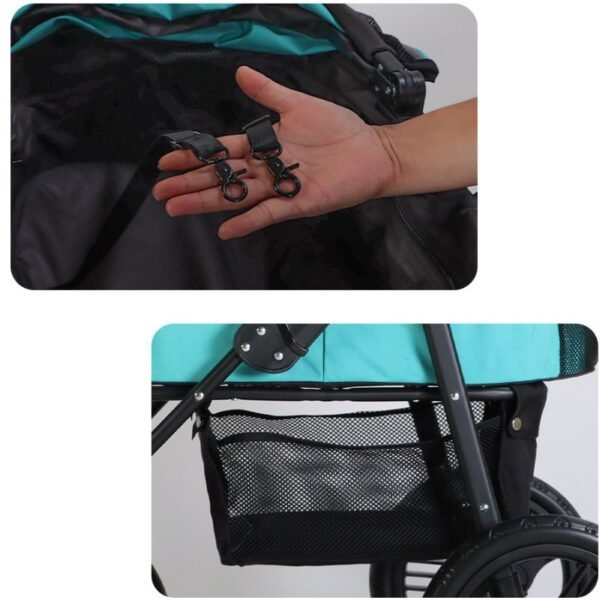 3-Wheel Dog Stroller with Removable Carrier - Image 10