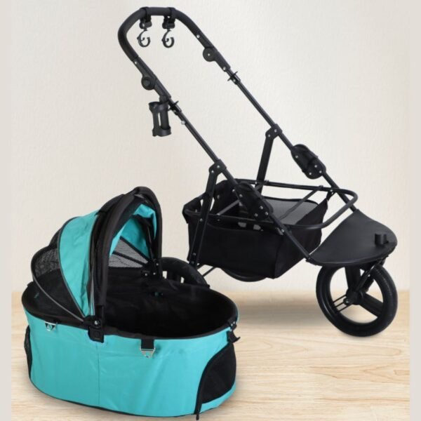 3-Wheel Dog Stroller with Removable Carrier - Image 6