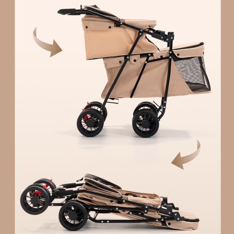 double pet stroller foldable