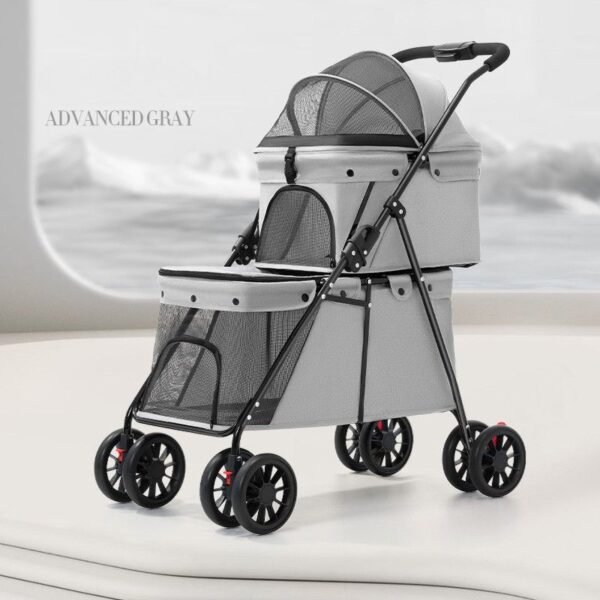 Collapsible Double Pet Stroller - Image 6